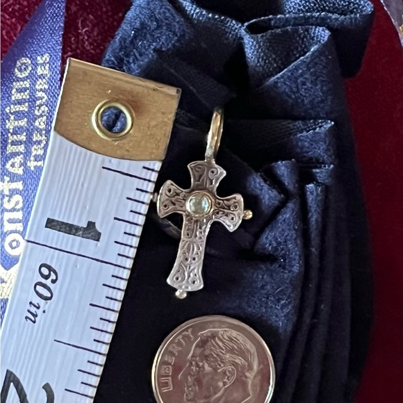 Konstantino Sterling Silver and 18K gold Etruscan style cross made in Greece - Picture 3 of 8